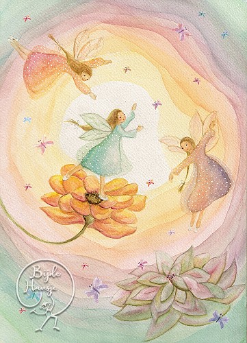 Postcard Waldorf - Butterfly Fairies