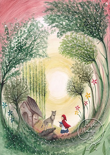 Postcard Waldorf - Little Red Riding Hood