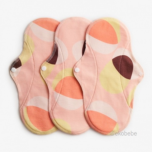 Washable Reusable Sanitary Active Day Pads - Pink Hoop