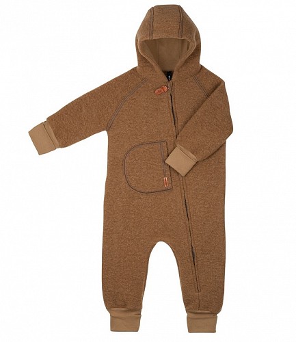 Wool Baby Overall with Hood - Beige