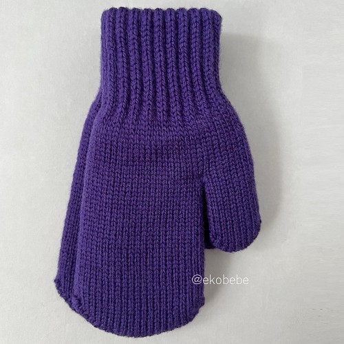 Double Layer Mittens Wool - Purple