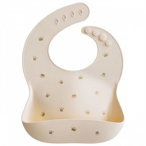 Mushie Silicone Baby Bib - Crowns