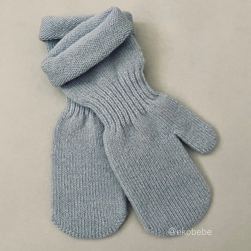 Newborn Mittens Cashmere Wool - Beau Blue