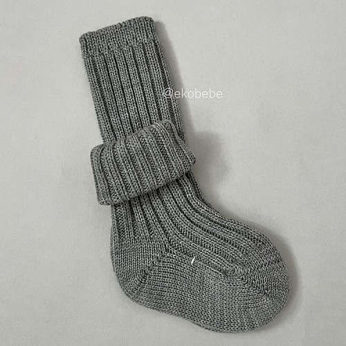 Organic Wool Baby Socks - Grey NEW