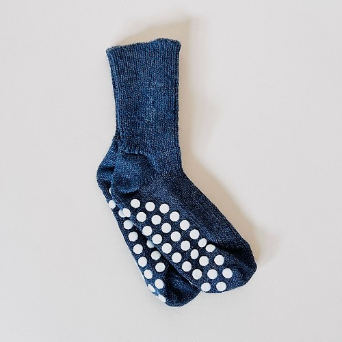 Wool Children Socks with Non-Slip Protection - Jeans
