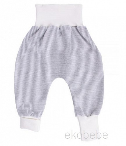 Baby Pants Organic Cotton - Striped Grey