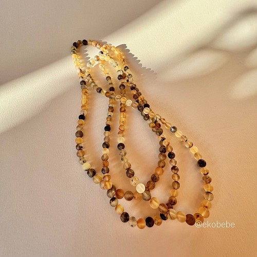 Adult Amber Necklace Round Earth Raw 47cm