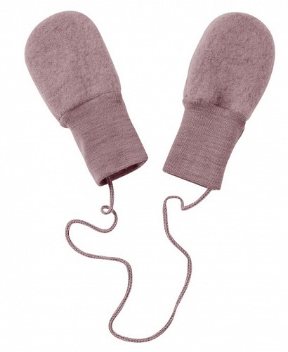 Wool Fleece Baby Mittens without Thumb - Rosewood