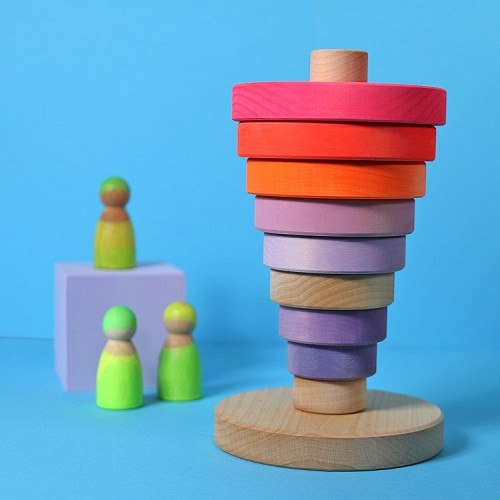 Grimms Wooden Conical Tower - Neon Pink