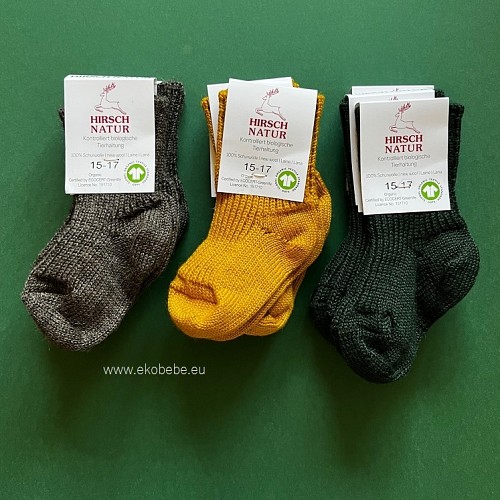 Babies | Kids 100% Wool Socks - Curry