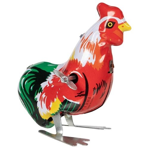 Vintage Rooster Tin Toy Wind Up