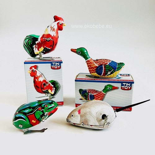 Vintage Rooster Tin Toy Wind Up