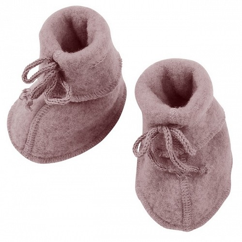 Engel Natur Wool Fleece Baby Booties - Rosewood