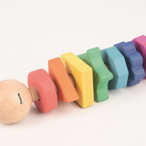Wooden Shape Twister Large Rainbow Colors