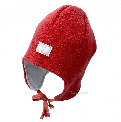 Pickapooh Boiled Wool Winter Hat - Red