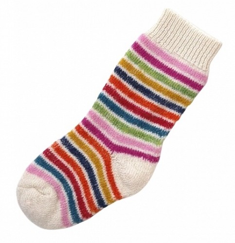 Long Wool Baby Socks - Striped
