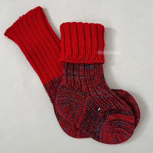 Wool Baby Socks Confetti - Red