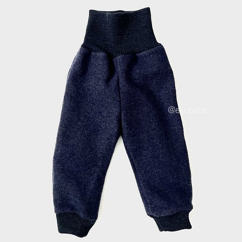 Boiled Wool Children Trousers - Navy