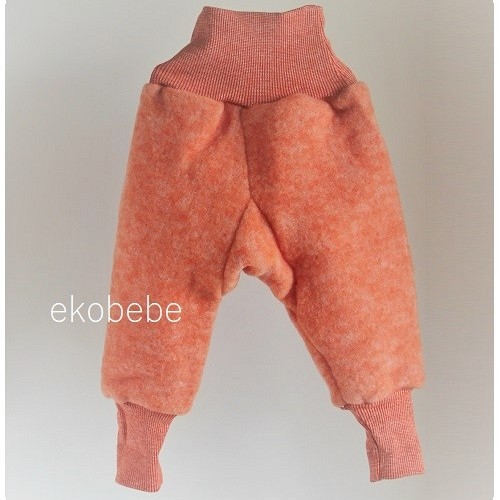 Cosilana Merino Wool Fleece Baby Trouwsers - Orange
