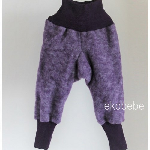 Cosilana Merino Wool Fleece Baby Trouwsers - Purple