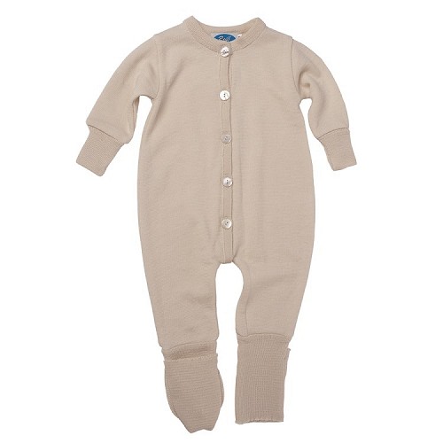 Reiff Strick Overall Sleepsuit Terry Wool Silk - Natural