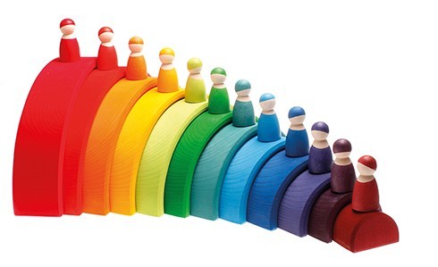 Grimms Wooden Rainbow Friends  - Rainbow Colors