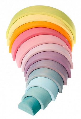 Grimms Large Wooden Rainbow - Pastel Colors