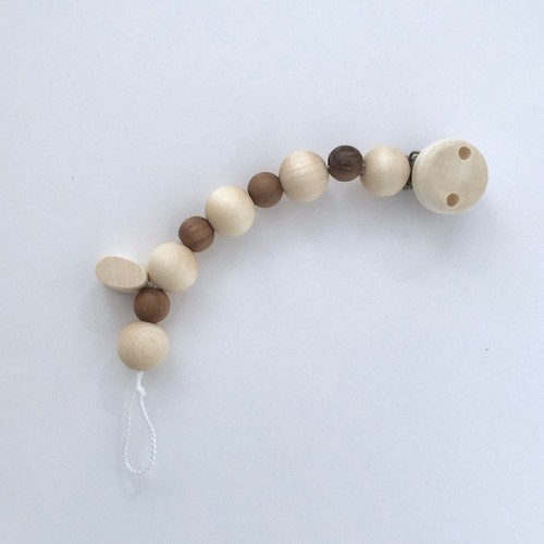 Wooden Soother Chain - natural tones