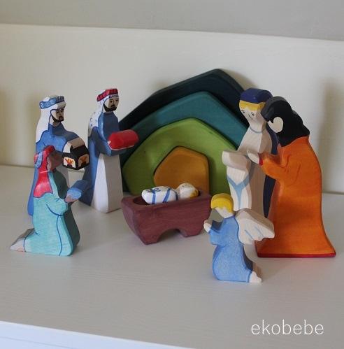 Christmas Nativity Scene Wooden Figures 8 pcs.