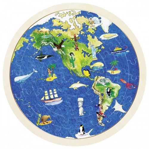 Wooden Map of the World Puzzle
