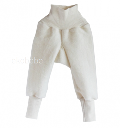 Wool Cotton Fleece Baby Trouwsers - Naturel