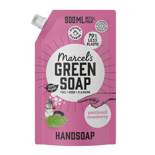 VEGAN Hand Soap Refill Bag 500ml - Patchouli & Cranberry