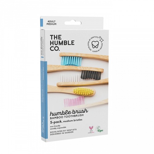 Family Pack Bamboo toothbrush Flat Curved Adult - Medium