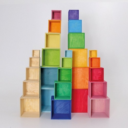 Grimms Small Wooden Rainbow Set Boxes