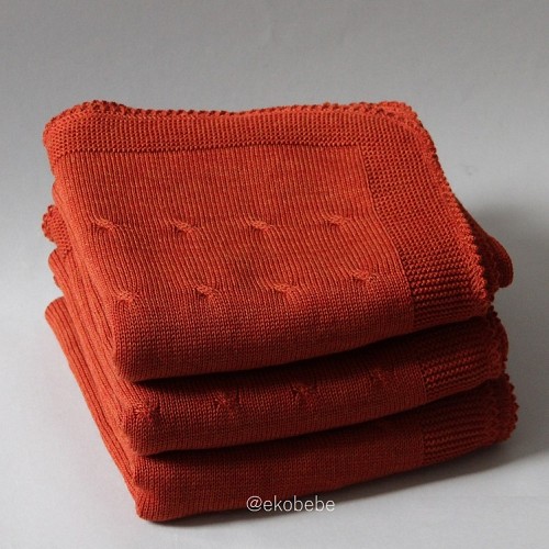 Reiff Strick Wool Newborn Blanket Twist - Terra