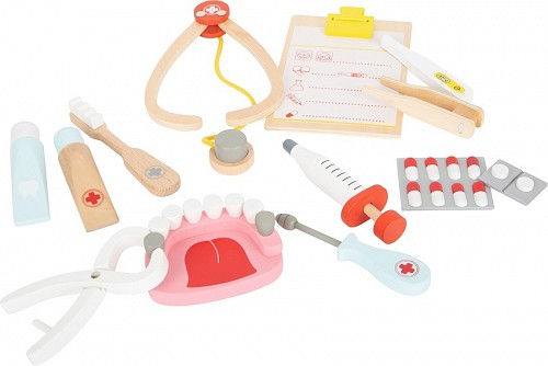 Koka Rotaļlieta Bērniem Zobārsta un Ārsta Komplekts Koferī