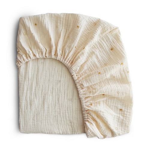Mushie Extra Soft Muslin Crib Sheet - Sun