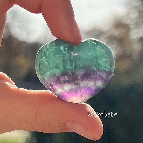 Fluorite Heart - Worry Stone