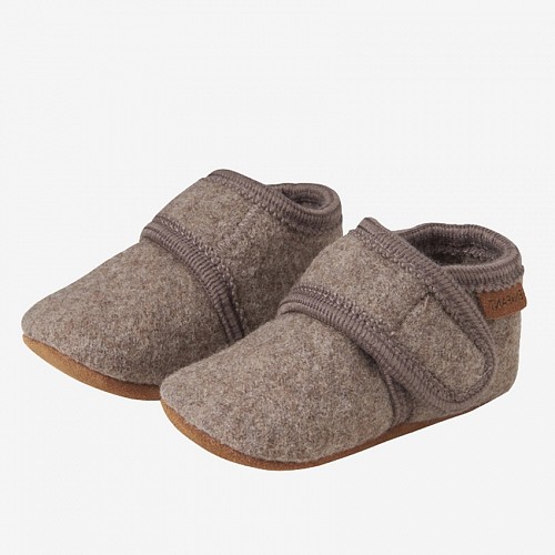 Baby Wool Shoes Slippers - Walnut