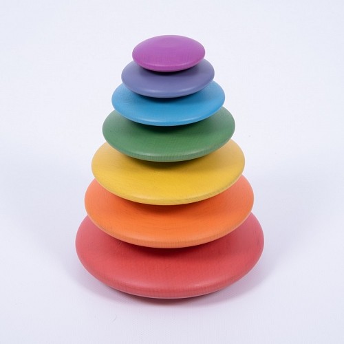 Large Sensory Rainbow Wooden Buttons
