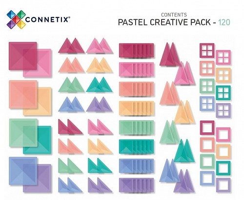 Connetix Magnētisko Plāksnīšu Radošais Komplets - Pastel