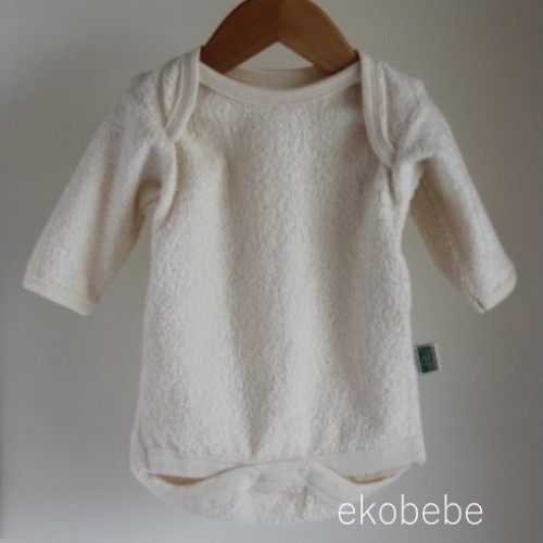 Organic Cotton Warm Baby Body Long Sleeves - Natural