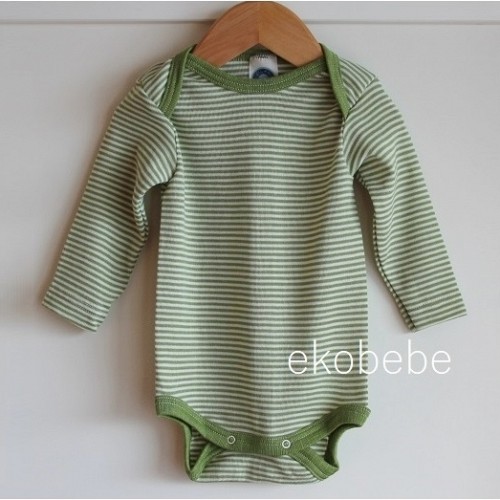 Cosilana Wool Silk Baby Body Long Sleeves - Green