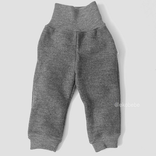 Boiled Wool Children Trousers - Grey