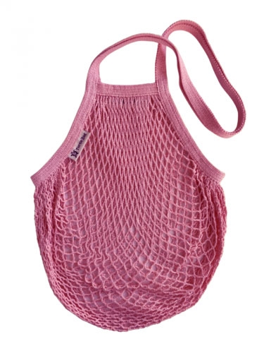 Turtle Bags - Organic Cotton Long Handle String Bag Pink