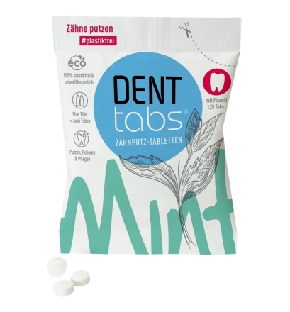 DENTTABS 100% Natural Toothpaste Tablets - With Fluoride