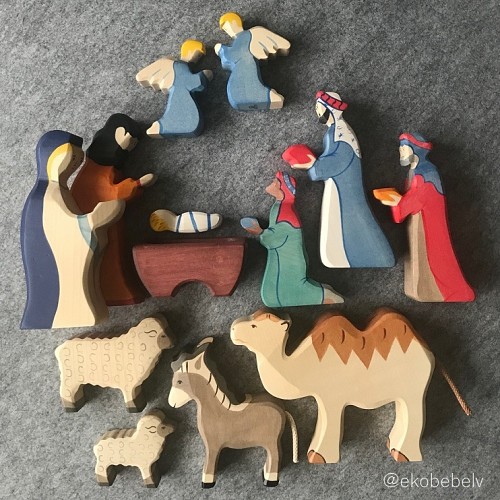 Christmas Nativity Scene Wooden Figures