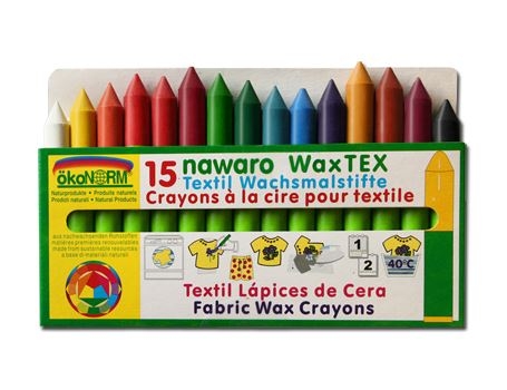 Nawaro Textile Wax Crayons for Ironing - 15 colors