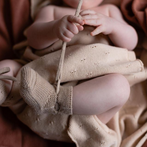 HVID Merino Woollen Baby Blanket - Bibi Apricot