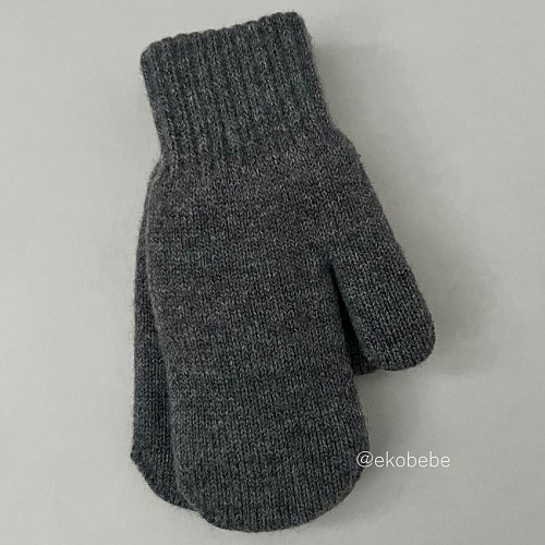 Double Layer Mittens Cashmere Wool - Anthracite